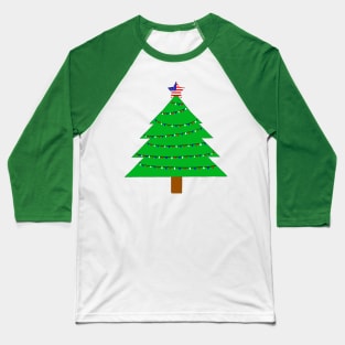 USA Christmas Tree Baseball T-Shirt